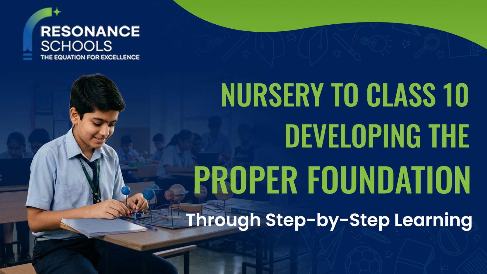 Students learning from nursery to class 10